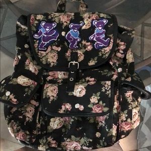 Upcycled dancing bear back pack
